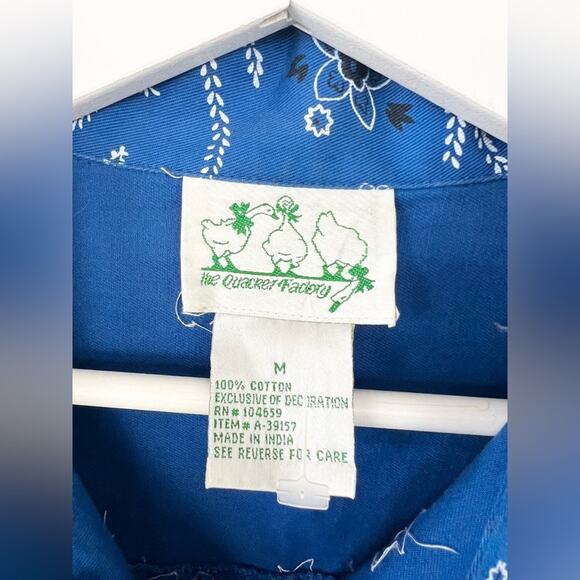 Vintage quacker factory blue bandana print jacket light coat beaded quirky weird - Picture 2 of 10